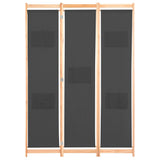 3-Panel Room Divider Grey 120x170x4 cm Fabric