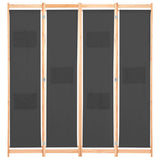 4-Panel Room Divider Grey 160x170x4 cm Fabric