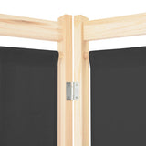 4-Panel Room Divider Grey 160x170x4 cm Fabric - 45-Degree Angle