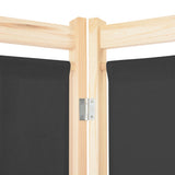 5-Panel Room Divider Grey 200x170x4 cm Fabric