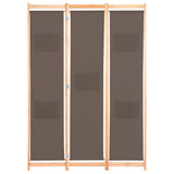 3-Panel Room Divider Brown 120x170x4 cm Fabric