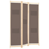 3-Panel Room Divider Brown 120x170x4 cm Fabric - Side View