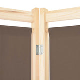 5-Panel Room Divider Brown 200x170x4 cm Fabric - 45-Degree Angle