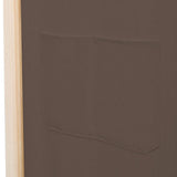 5-Panel Room Divider Brown 200x170x4 cm Fabric
