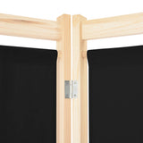 4-Panel Room Divider Black 160x170x4 cm Fabric - Rear View