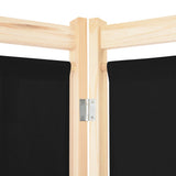 6-Panel Room Divider Black 240x170x4 cm Fabric - 45-Degree Angle
