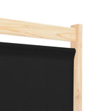 6-Panel Room Divider Black 240x170x4 cm Fabric - Rear View