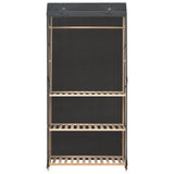 3-Tier Wardrobe Grey 79x40x170 cm Fabric - Front View