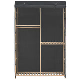3-Tier Wardrobe Grey 110x40x170 cm Fabric - Front View