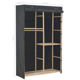 3-Tier Wardrobe Grey 110x40x170 cm Fabric - Rear View