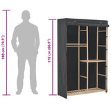 3-Tier Wardrobe Grey 110x40x170 cm Fabric