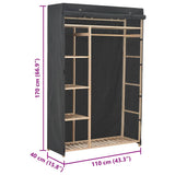 Wardrobe Grey 110x40x170 cm Fabric