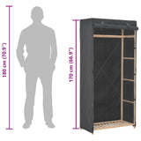 Wardrobe Grey 79x40x170 cm Fabric