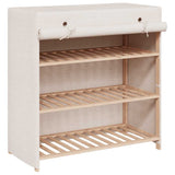 Shoe Cabinet with Cover White 79x40x80 cm Fabric
