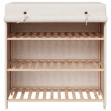 Shoe Cabinet with Cover White 79x40x80 cm Fabric - Top-Down View