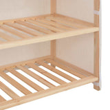 Shoe Cabinet with Cover White 79x40x80 cm Fabric - Close-Up Angle