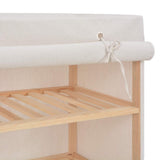 Shoe Cabinet with Cover White 79x40x80 cm Fabric - Low Angle