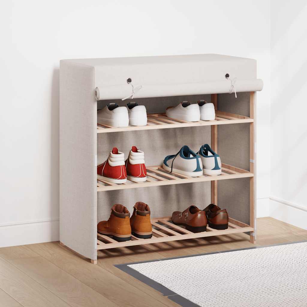 Shoe Cabinet with Cover White 79x40x80 cm Fabric