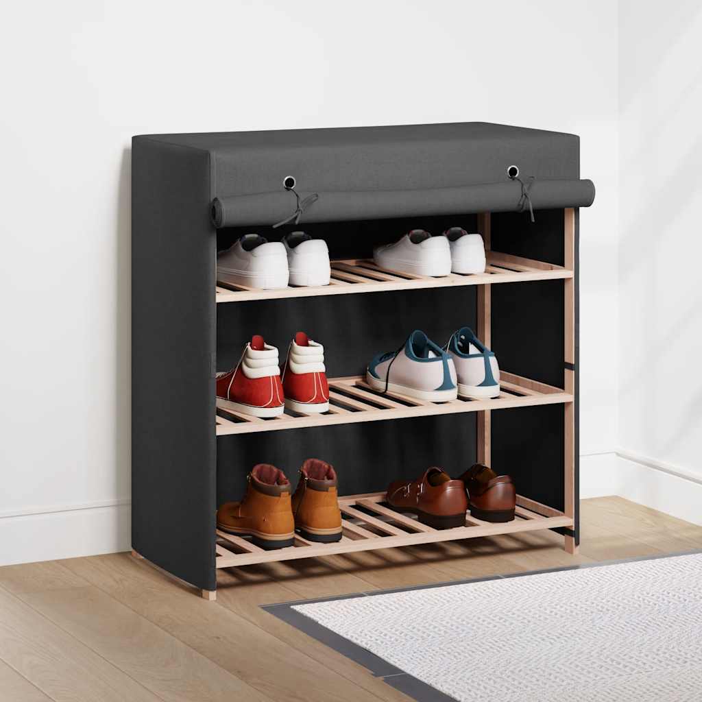 Shoe Cabinet with Cover Grey 79x40x80 cm Fabric