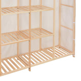 Wardrobe White 173x40x170 cm Fabric - Top-Down View