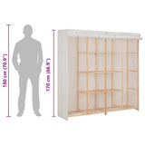 Wardrobe White 173x40x170 cm Fabric - Close-Up Angle
