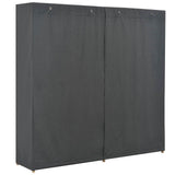 Wardrobe Grey 200x40x170 cm Fabric - Side View