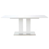 Dining Table High Gloss White 180x90x76 cm MDF - Front View