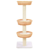 Cat Tree with Sisal Scratching Post Natural Willow Wood - Side View