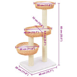 Cat Tree with Sisal Scratching Post Natural Willow Wood