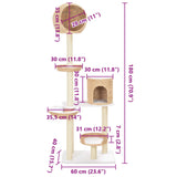 Cat Tree with Sisal Scratching Post Seagrass - Rear View