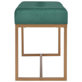 Bench 80 cm Green Velvet - Side View