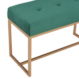 Bench 80 cm Green Velvet - Top-Down View