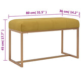 Bench 80 cm Mustard Velvet - 45-Degree Angle