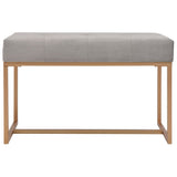 Bench 80 cm Grey Velvet - Front View