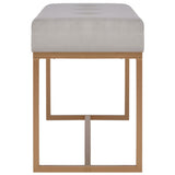 Bench 80 cm Grey Velvet - Side View