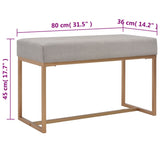 Bench 80 cm Grey Velvet - 45-Degree Angle