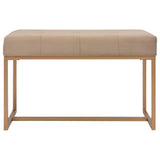 Bench 80 cm Beige Velvet - Front View