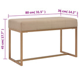 Bench 80 cm Beige Velvet - 45-Degree Angle