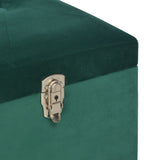 Bench with Storage Compartment 105 cm Green Velvet - Rear View