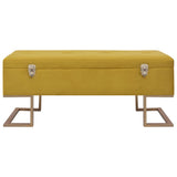 Bench with Storage Compartment 105 cm Mustard Velvet - Side View