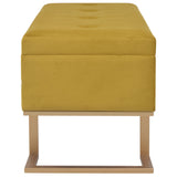 Bench with Storage Compartment 105 cm Mustard Velvet - Top-Down View
