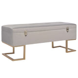 Bench with Storage Compartment 105 cm Grey Velvet