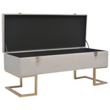 Bench with Storage Compartment 105 cm Grey Velvet - Front View