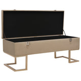 Bench with Storage Compartment 105 cm Beige Velvet - Front View