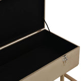 Bench with Storage Compartment 105 cm Beige Velvet - 45-Degree Angle