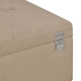 Bench with Storage Compartment 105 cm Beige Velvet - Rear View