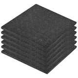 Fall Protection Tiles 6 pcs Rubber 50x50x3 cm Black - Front View