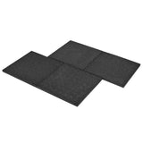 Fall Protection Tiles 6 pcs Rubber 50x50x3 cm Black - Rear View