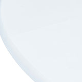 Dining Table White 106 cm Solid Rubber Wood - Side View