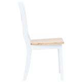 Dining Chairs 2 pcs White and Light Wood Solid Rubber Wood - Top-Down View